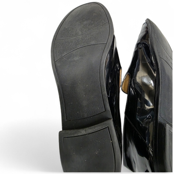 Franco Sarto Black Patent Tassel Loafers Size 10 Classic Chic Slip - Ons Preppy - Picture 6 of 10